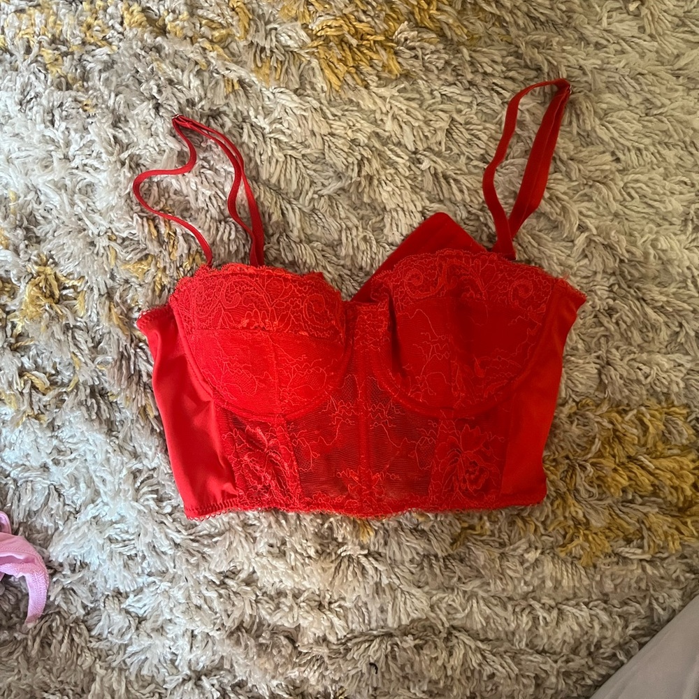 Adika Red Lace Corset Top